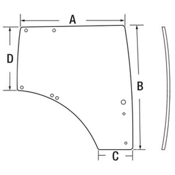 Aftermarket L212968 Right RH Door Glass Fits John Deere Tractor 6105R 6115R 6125R 6140R CAH40-0273 - main